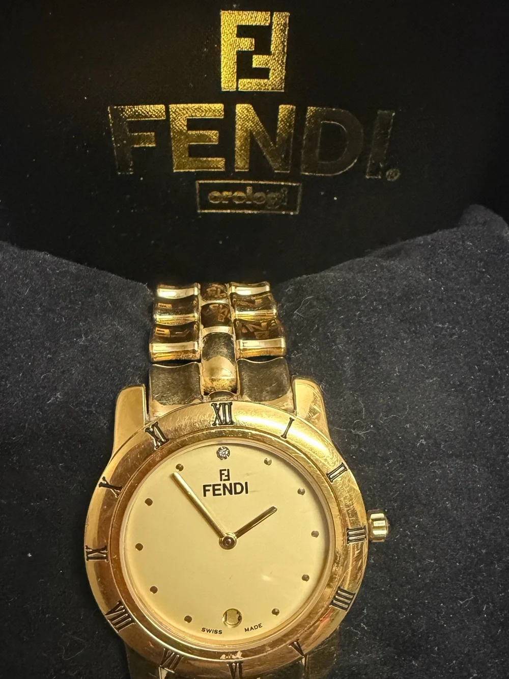 Fendi Gold Men's Dress Watch with Gold Dial